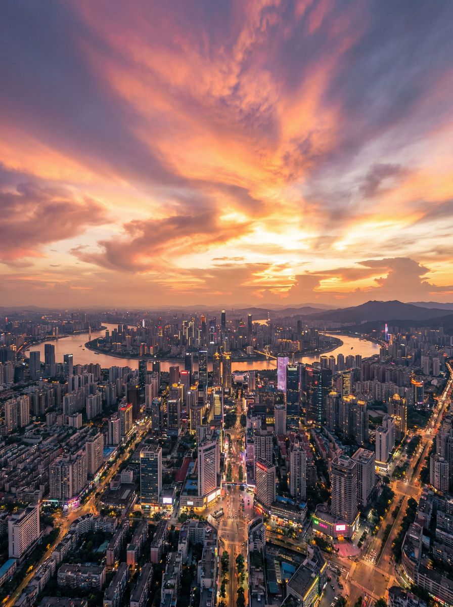 捷克街头航拍城市风光视频